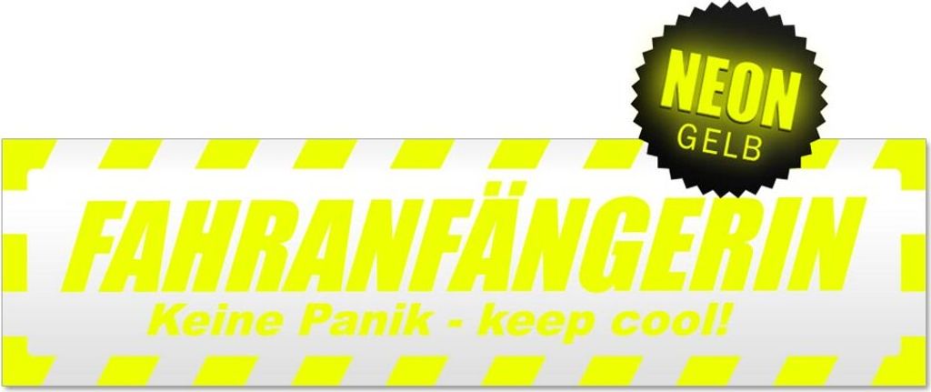 Fahranfängerin gestreift Magnetschild Schild magnetisch