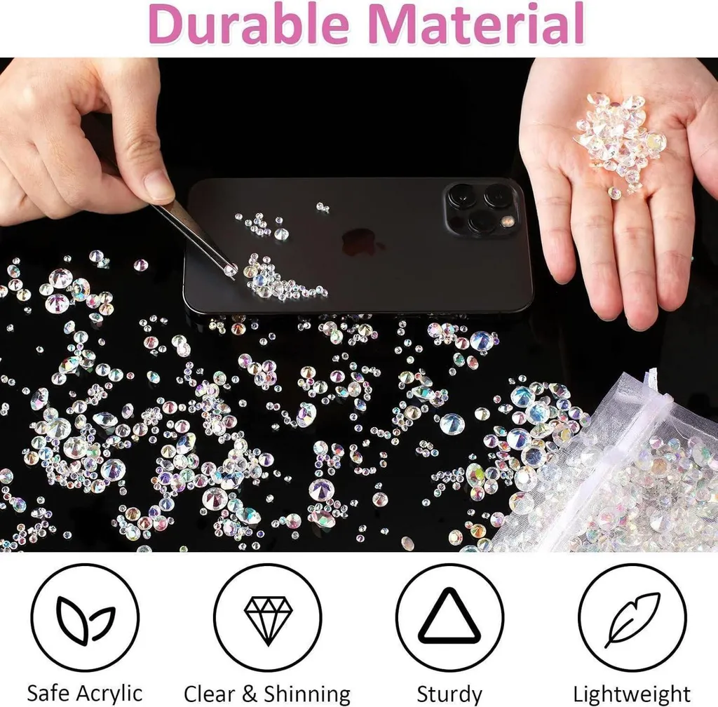 Décoration de Table Mariage Diamants Transparent 4000pcs 3mm 6mm 10mm