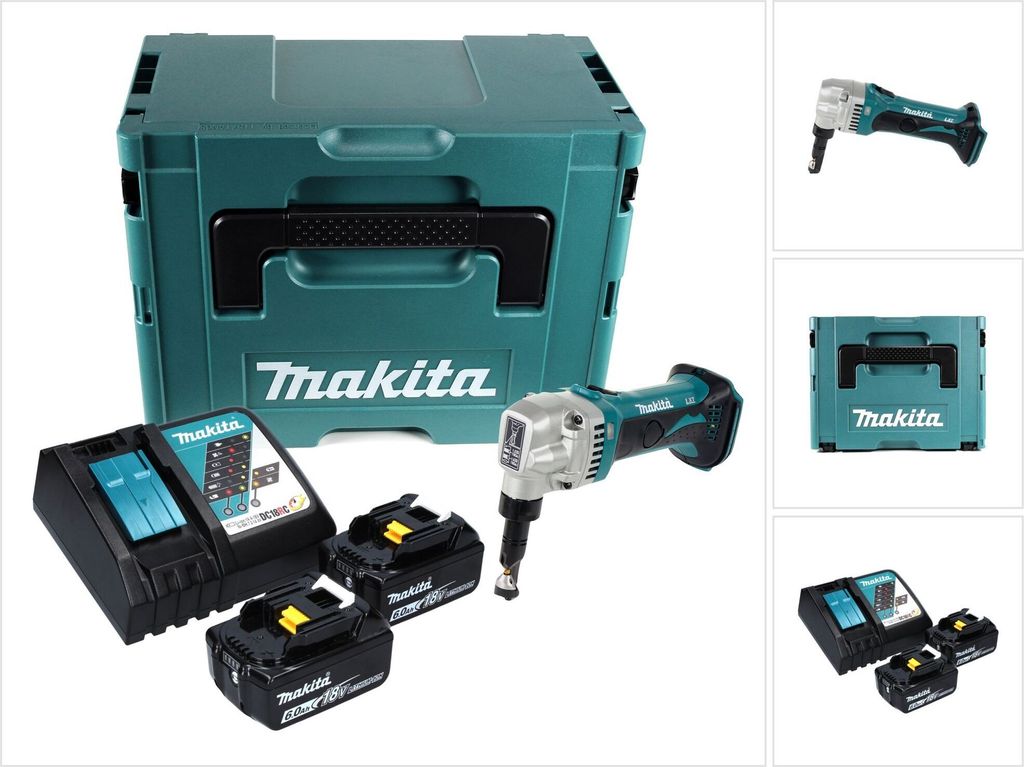 Makita DJN 161 RGJ Akku Knabberschere 18 V + 2x Akku 6,0 Ah Produktbild 