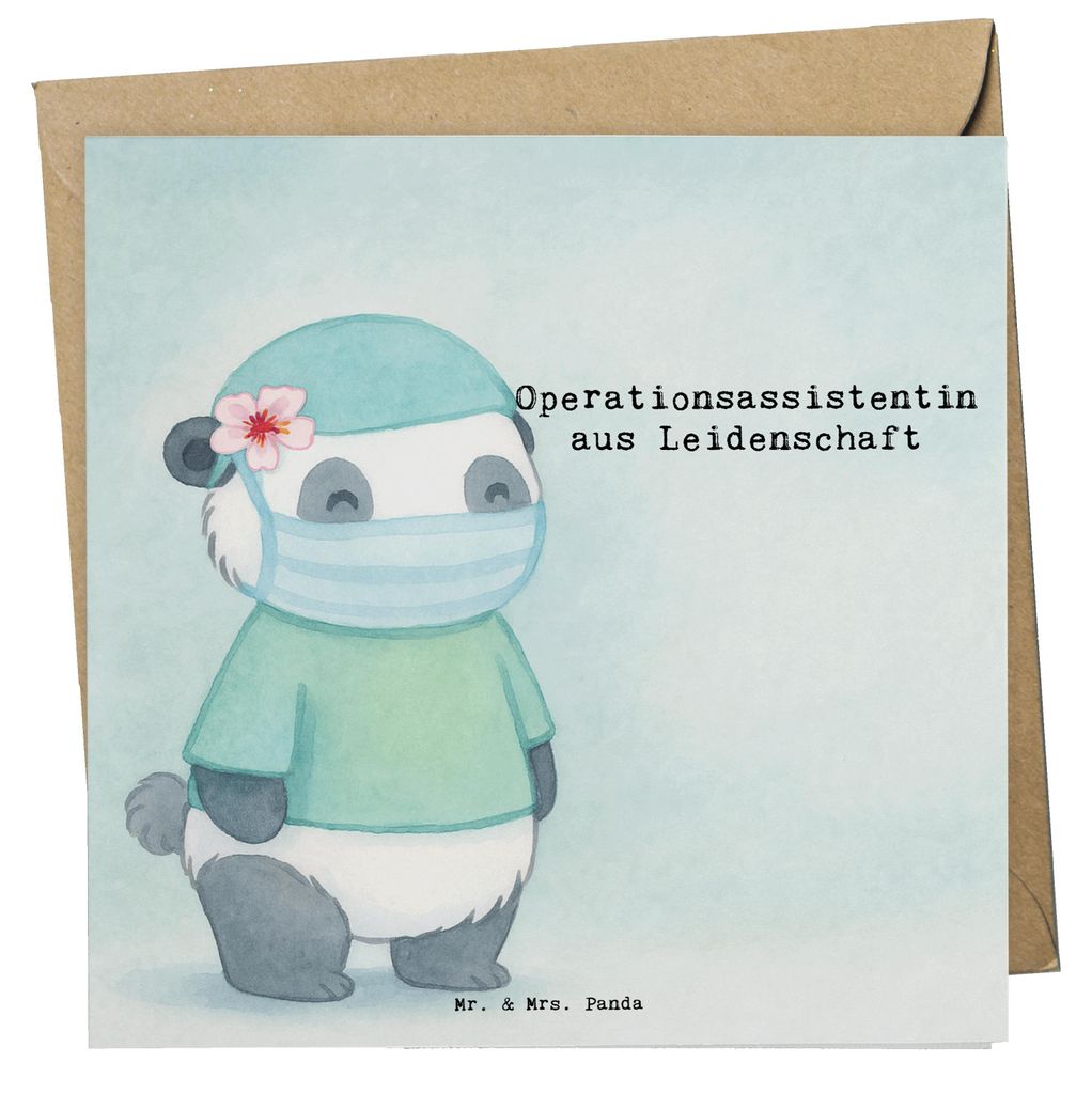 Mr. & Mrs. Panda Deluxe Karte Operationsassistentin Leidenschaft Design - Weiß - Geschenk, Ausbildung, OTA, doppelkarte, Lustig, faltkarte, Schenk...