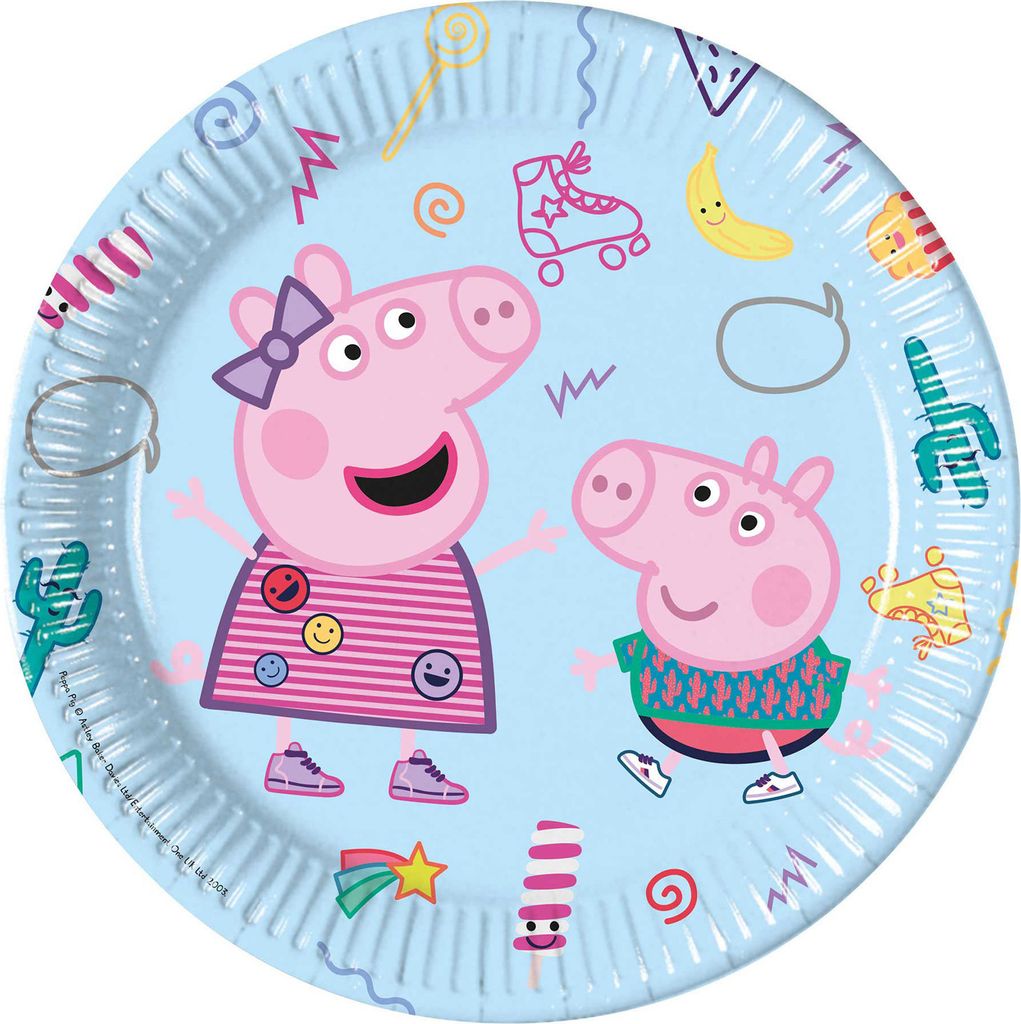 Procos Peppa Pig Pappteller 23 cm, 8 Stk, Partyzubehör