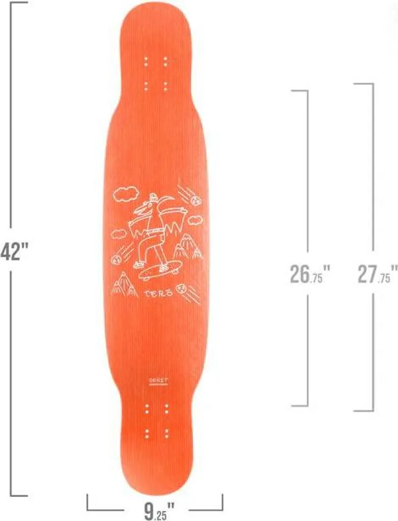 Zenit Tero 2.0 Deck Skateboard - Planche Renforcée en Carbone et Bois