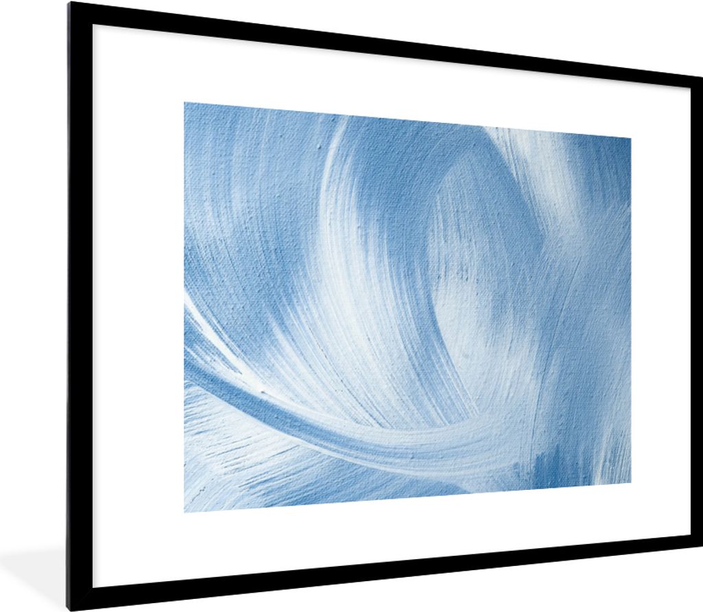 MuchoWow® Gerahmtes Poster Blau - Acrylfarbe - Gestaltung Produktbild 