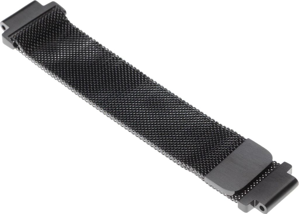 vhbw Ersatz Armband kompatibel mit Garmin Approach S20, S5, S6 Fitnessuhr, Smartwatch - Edelstahl schwarz Magnetverschluss