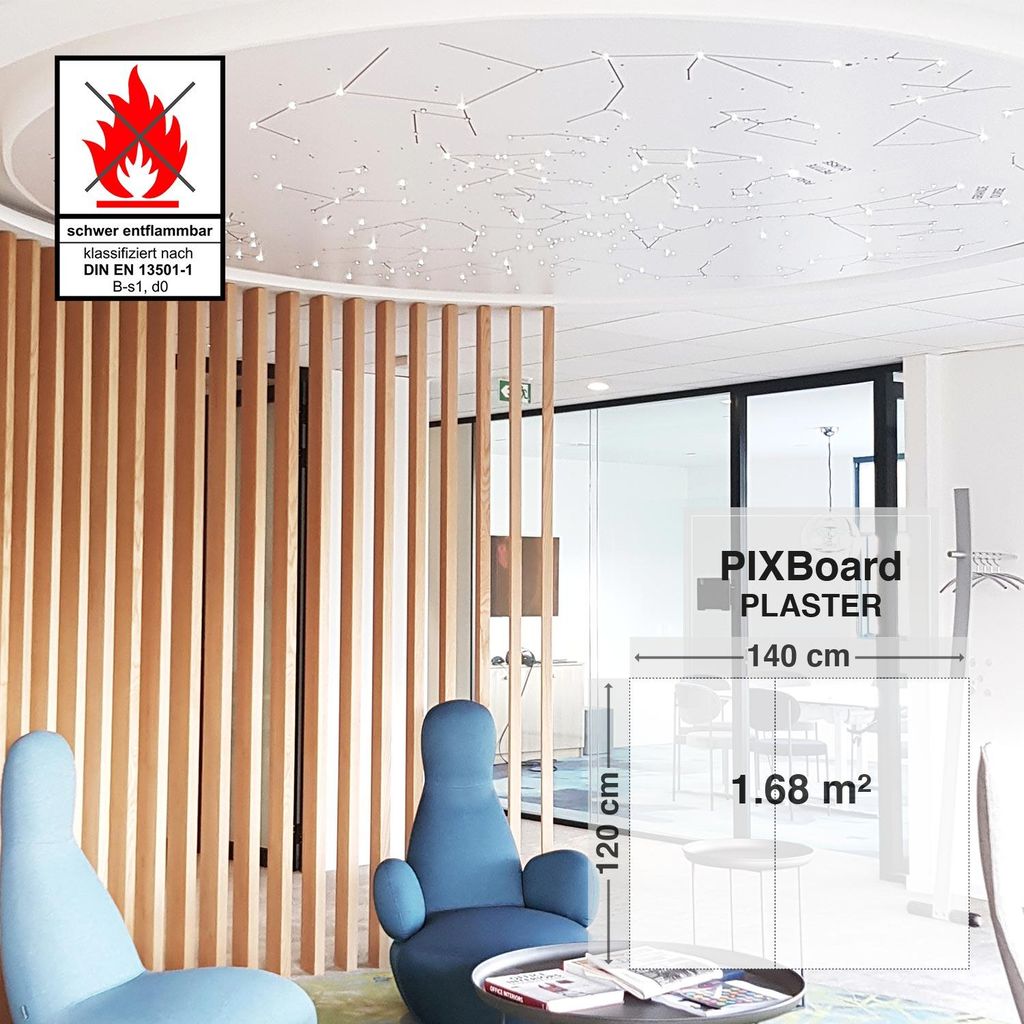 Bausatz Pixlum PLASTER LED Sternenhimmel (120 cm x 140 cm) mit 60 PixLEDs - Warm- Kaltweiß gemischt