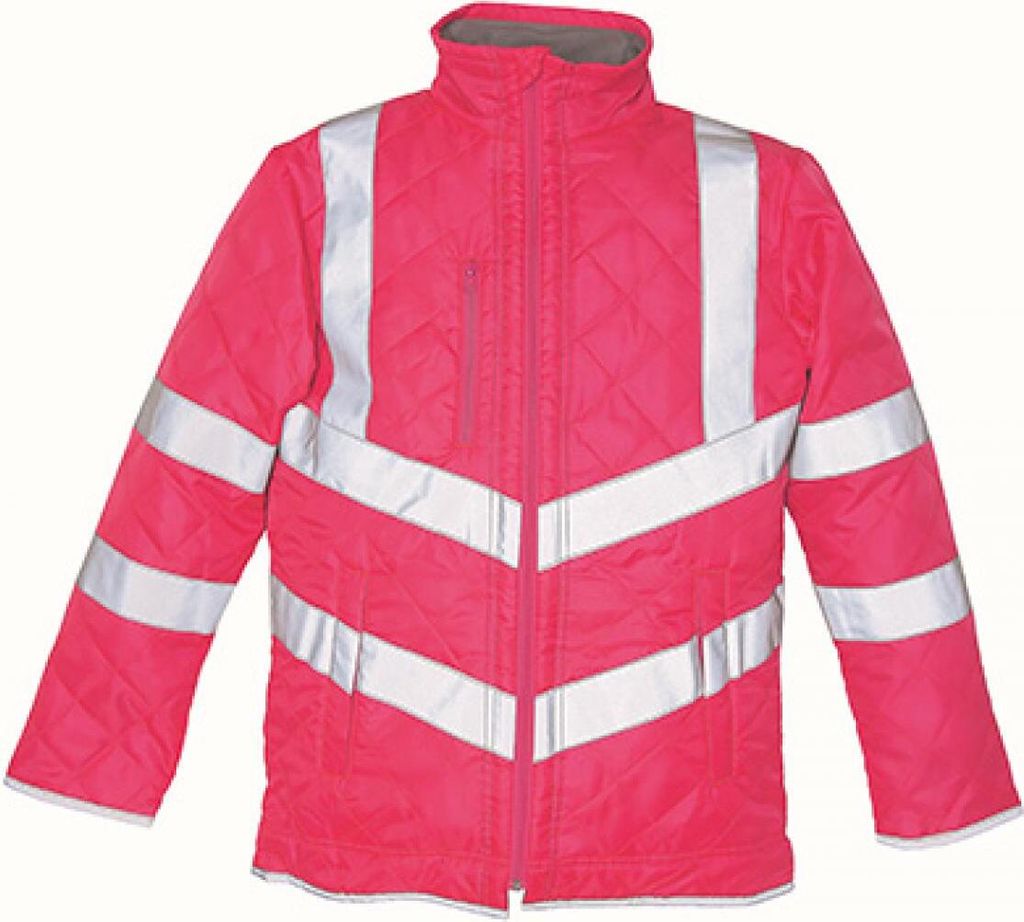 YOKO HVW706 | Herren Hi Vis Kensington Arbeitsjacke (with Fleece Lining) - Farbe: Pink - Größe: 3XL