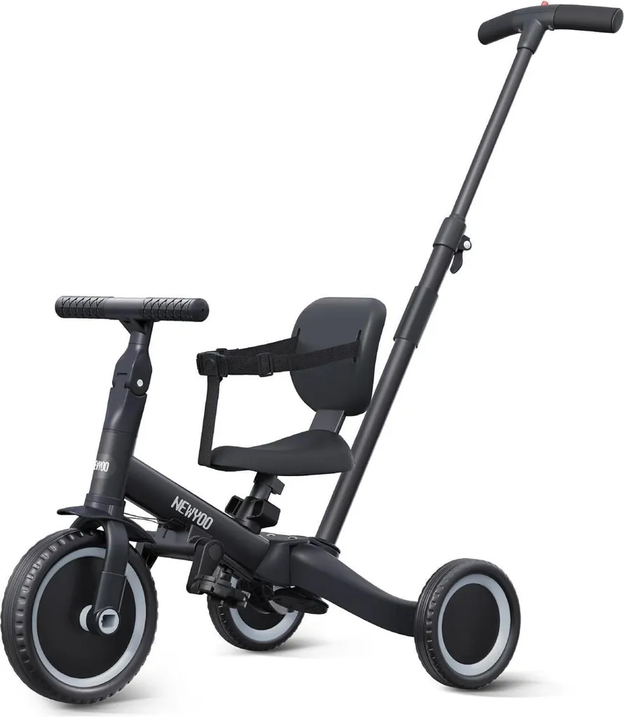 Tricycle enfant 5 en 1 avec canne parentale évolutif pour 1 à 3 ans