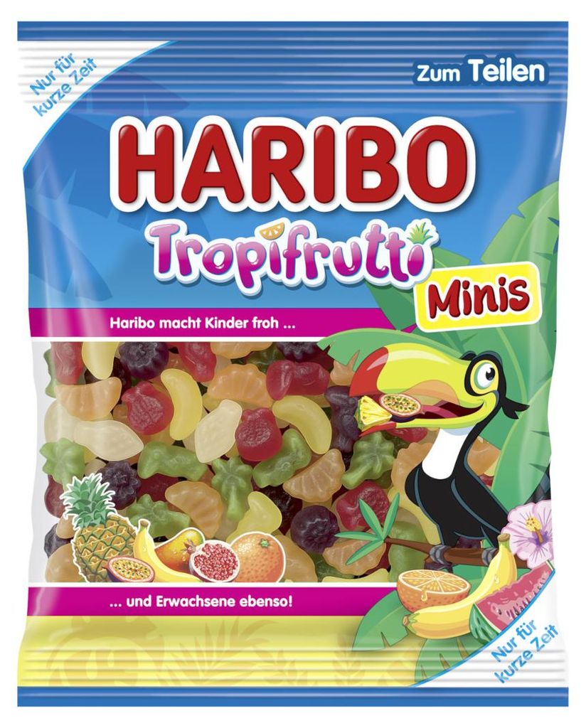 Haribo Tropifrutti Minis – opakowanie gumowych cukierków o Zdjęcie produktu 