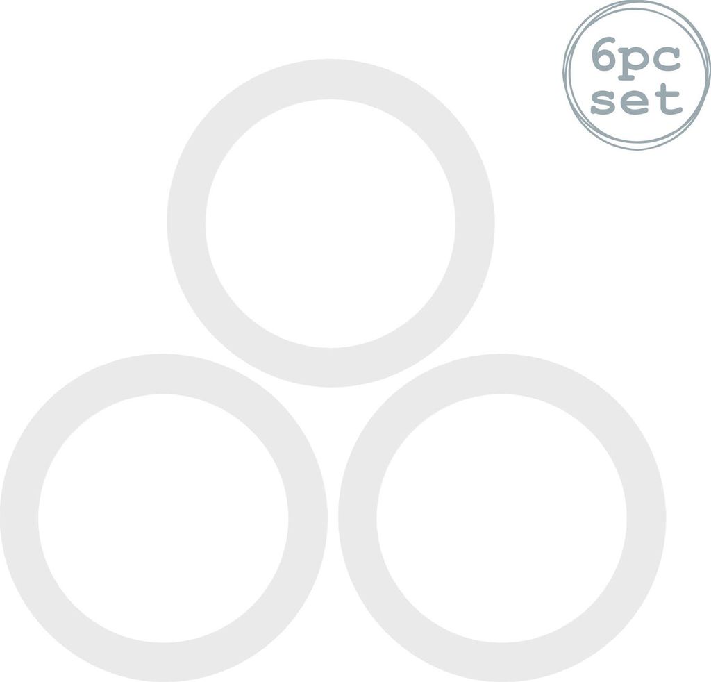 Dichtungen für Vorratsgläser aus Glas – mittelgroß – weiß – 6er-Pack