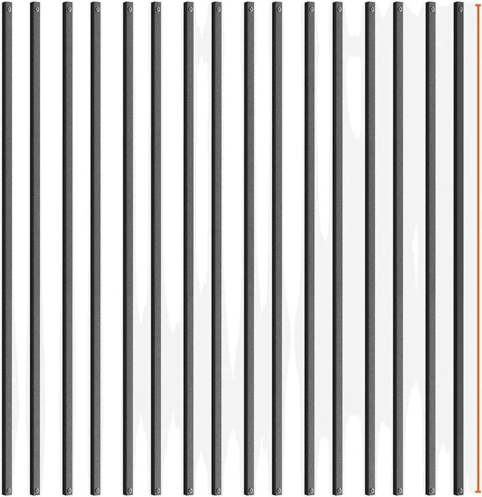Barreaux d'escalier en aluminium noir mat 44 pouces - Lot de 11 garde-corps