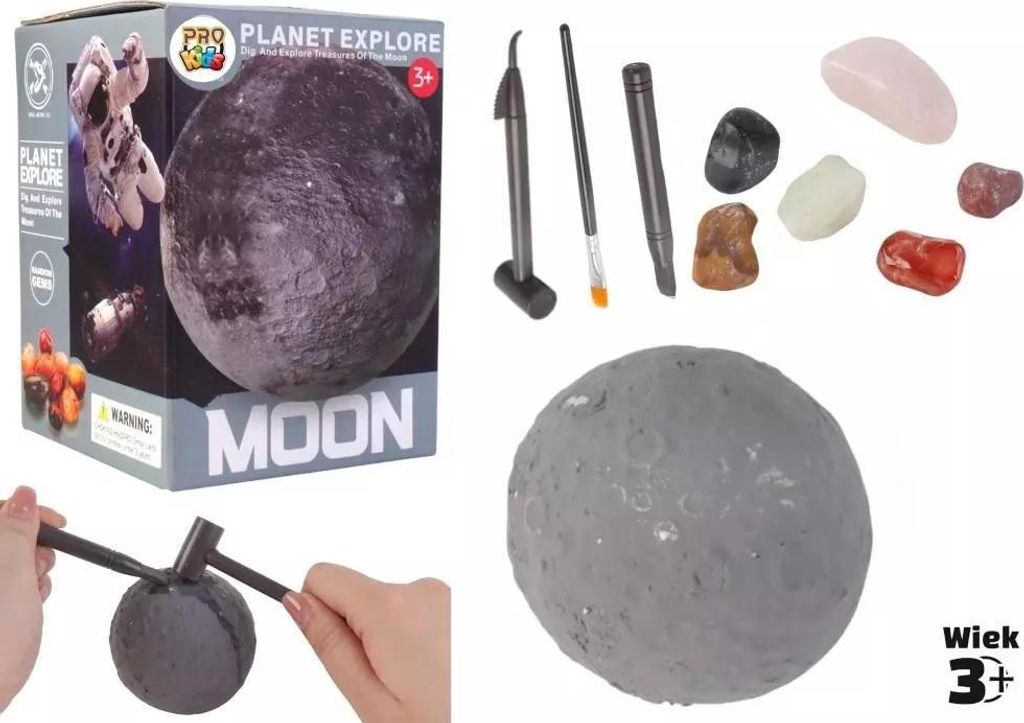 Zestaw do wykopalisk minerałów planeta Księżyc