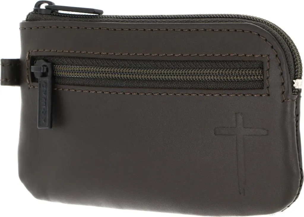 Oxmox Pelle Caso Chiave Freedom Cross Brown - Portachiavi Uomo Cuoio