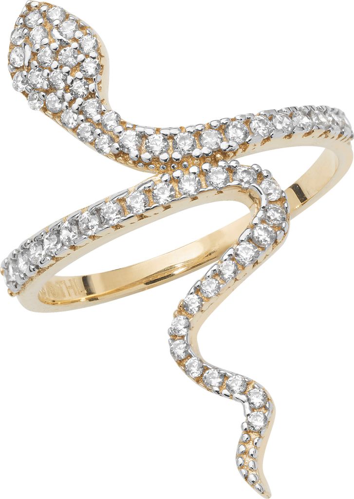 Exklusiver 9 Karat (375) Gold Damen - Motivring mit Zirkonia (synth.), 59 (18.8); TRS17046RSR