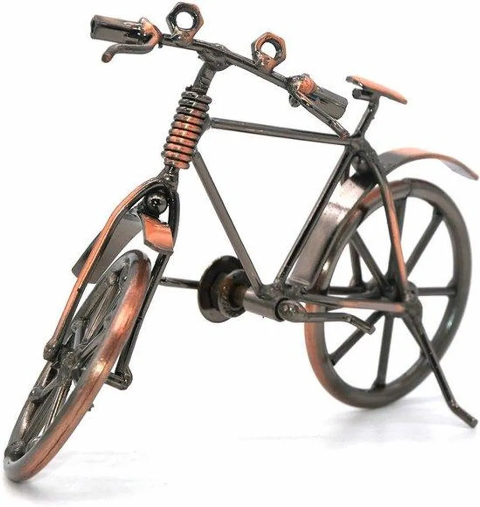 Sculpture moto artisanale métal fer forgé design rétro 19 cm de long