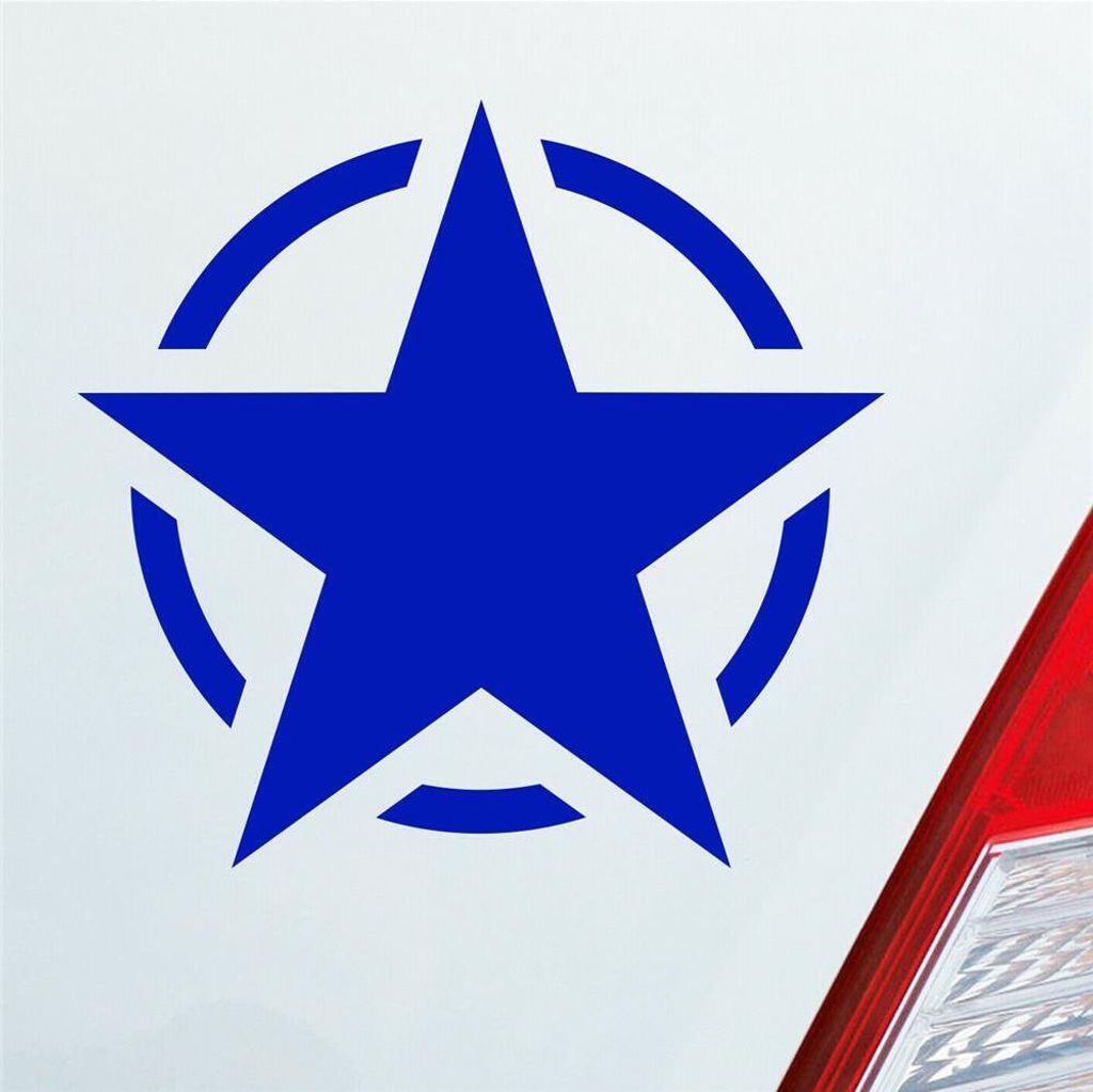 Auto Aufkleber US Army Stern USA Amerika America 10,2x9,7 cm Dunkelblau Sticker Heckscheibenaufkleber
