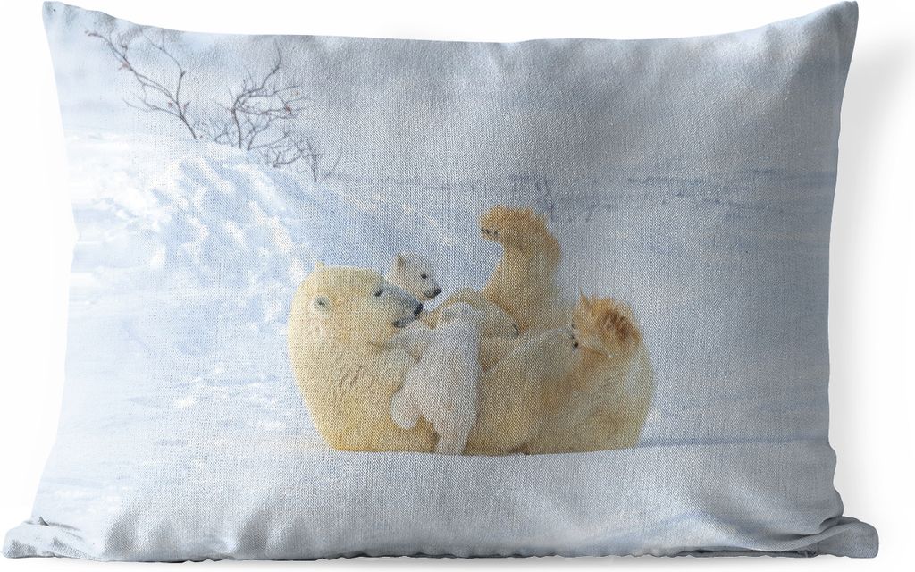 MuchoWow® Outdoor Kissen - Eisbär - Schnee - Tiere - 60x40 Produktbild 
