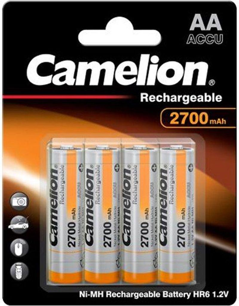 Camelion Rechargeable NimH AA/HR6 2700mAh blister 4 Productafbeelding 