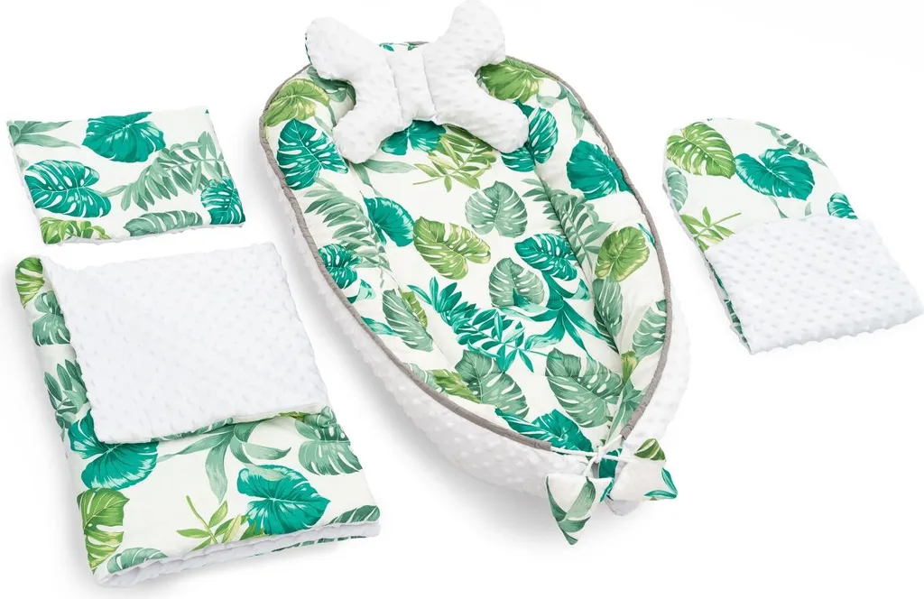 Réducteur de Poussette avec Matelas et Couverture Verte Tutumi Jungle Leafs