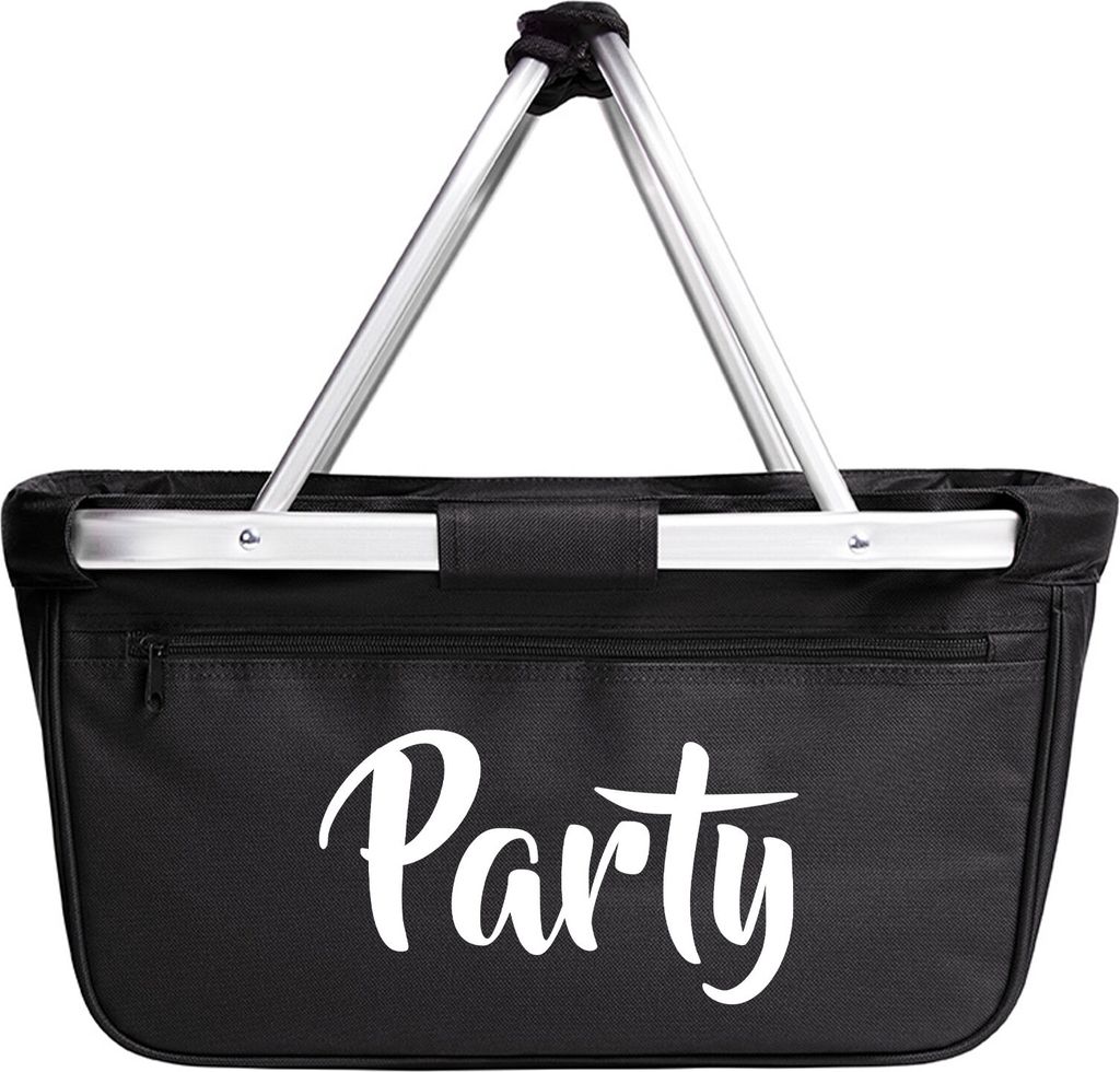 Huuraa Einkaufskorb Party Schriftzug 20 Liter Black faltbarer Tragekorb Geschenkidee