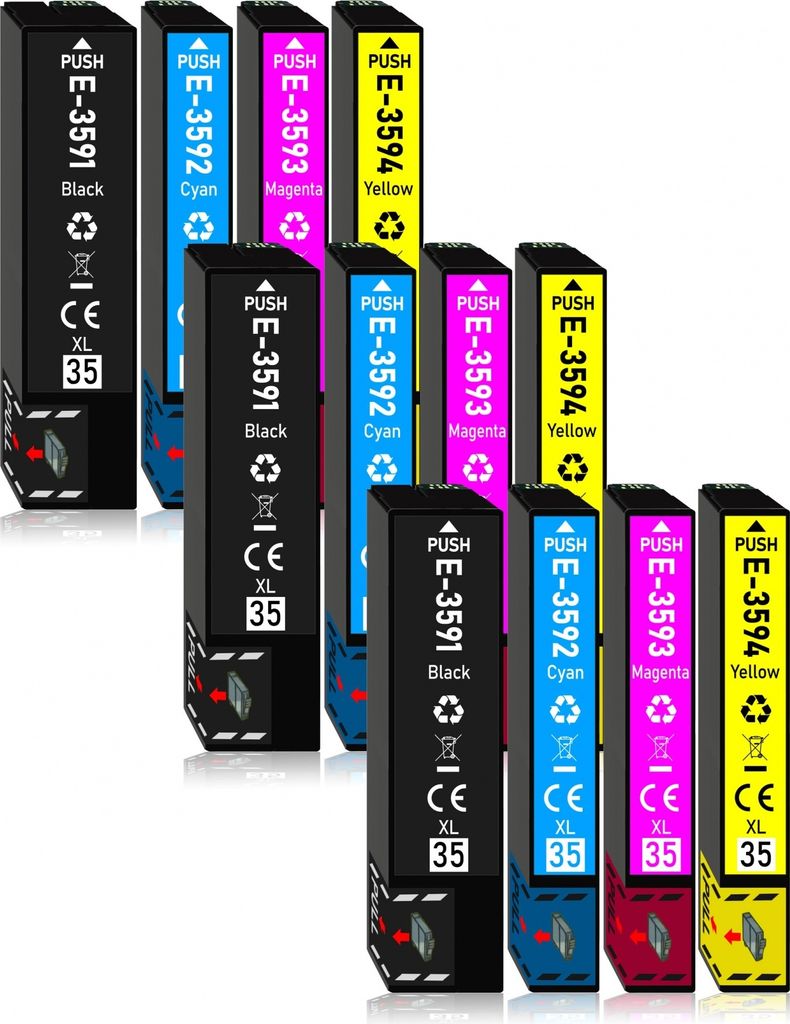 12er Pack Druckerpatronen 35 35XL kompatibel mit Epson WF-4720