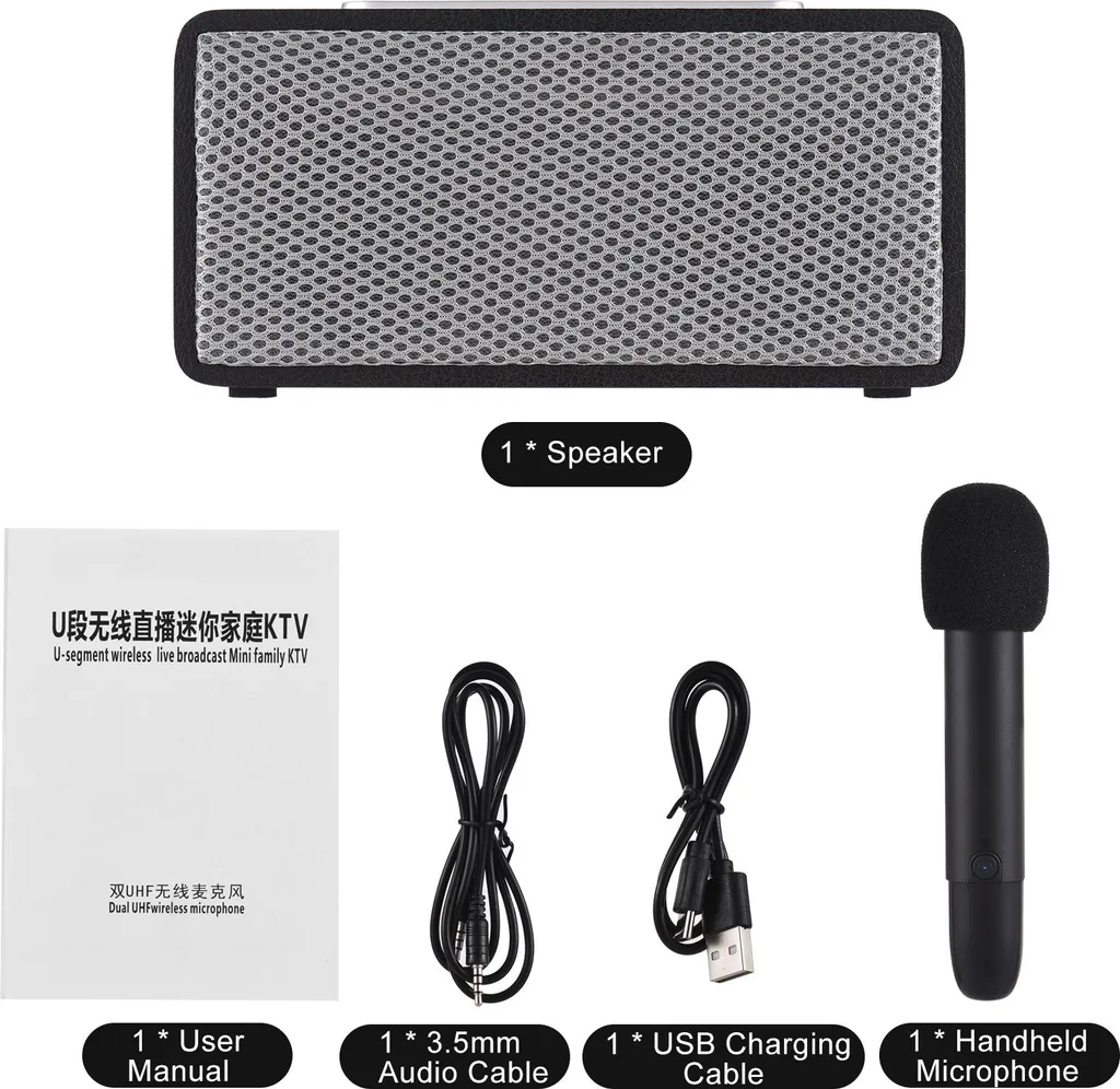Enceinte Karaoké Bluetooth avec micro sans fil et effets LED animés - 4