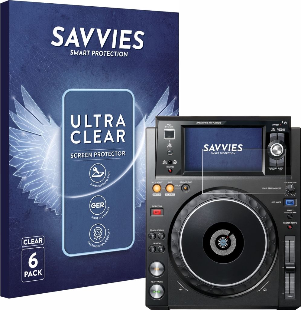 6x Für Pioneer XDJ -1000MK2 Schutzfolie Savvies Displayschutz Display Schutz Folie Klar Transparent