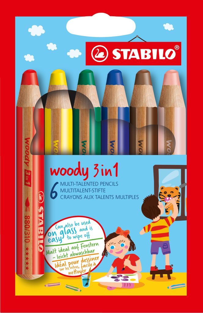 Buntstift, Wasserfarbe & Wachsmalkreide - STABILO woody 3 Produktbild 