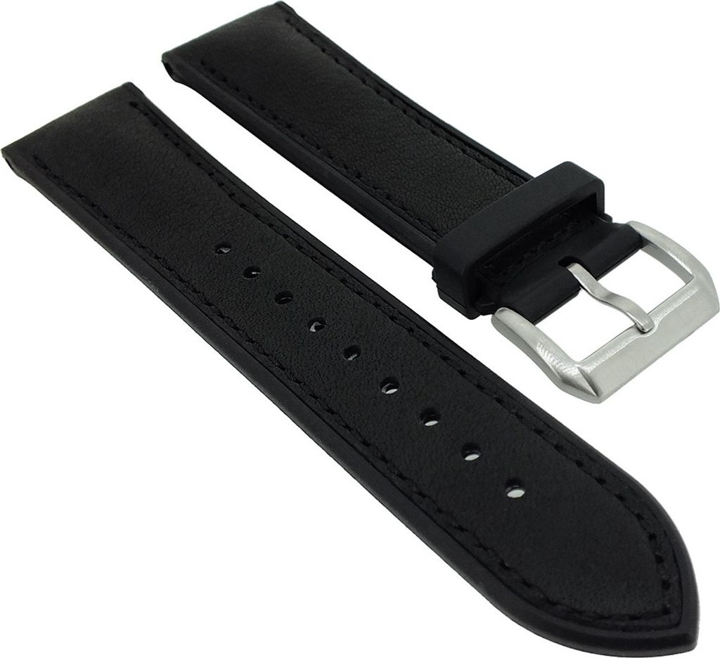 Herzog 3M Scotchg.- Rubber > Uhrenarmband 22mm schwarz > Materialmix