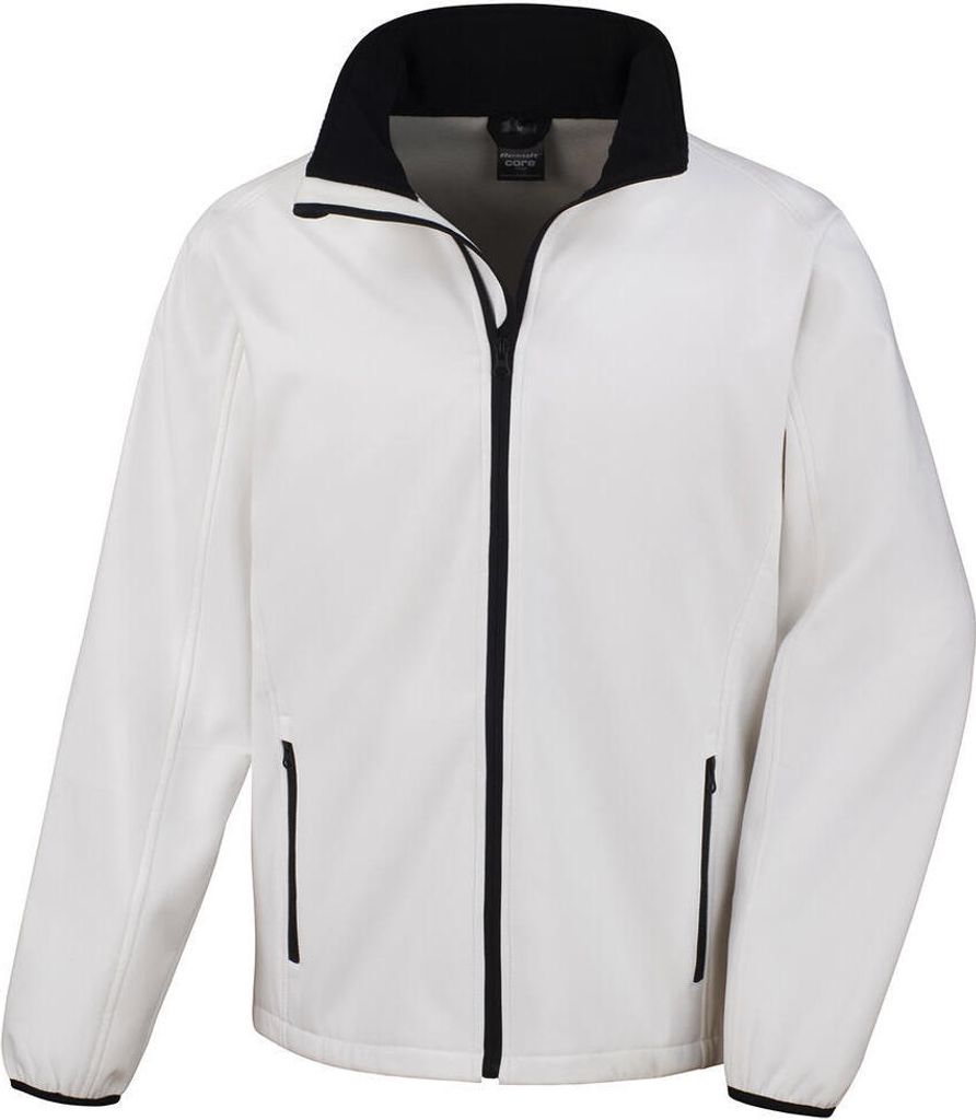 Result Core R231M | Herren Printable Soft Shell Jacket - Farbe: White/Black - Größe: L