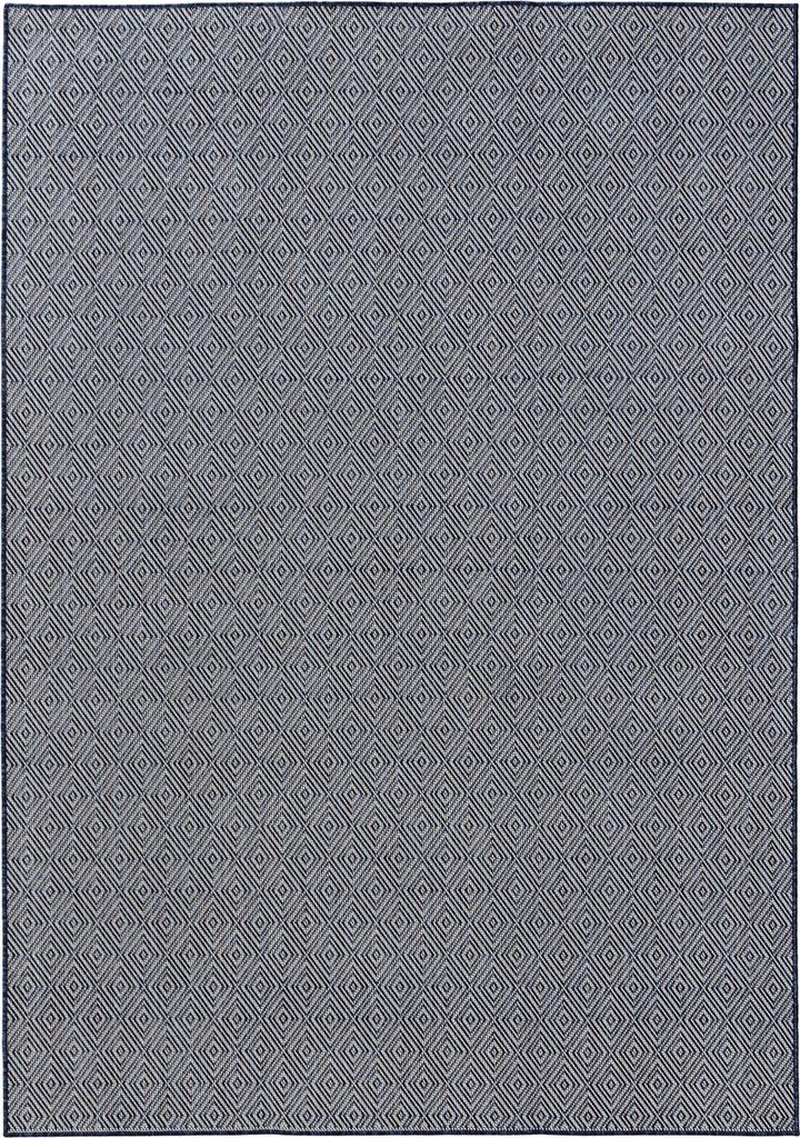 benuta In- & Outdoor Teppich Lou Blau 120x170 cm Teppich Wohnzimmer Outdoorteppich Rechteckig Muster Modern Kurzflor Skandinavisch