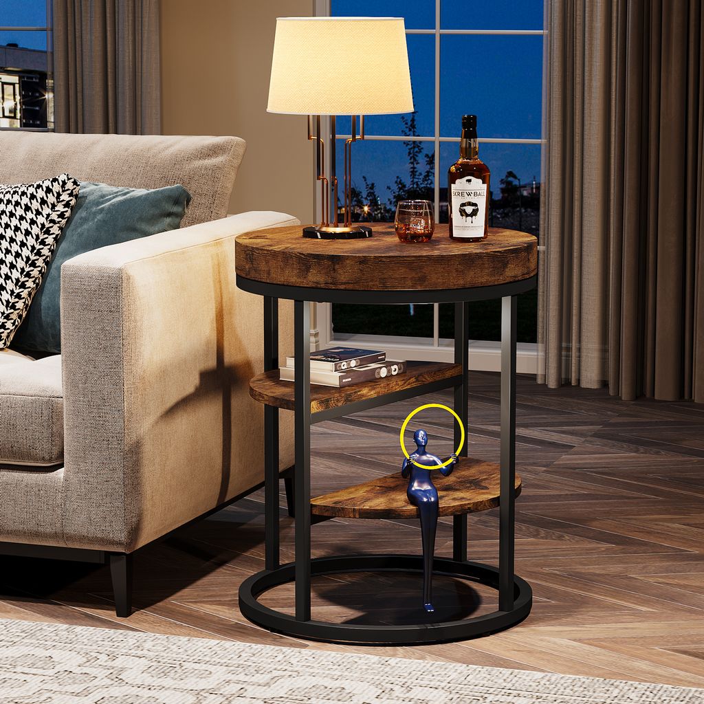 Tribesigns Runder Beistelltisch, Kleiner Holz Beistelltisch Produktbild 6