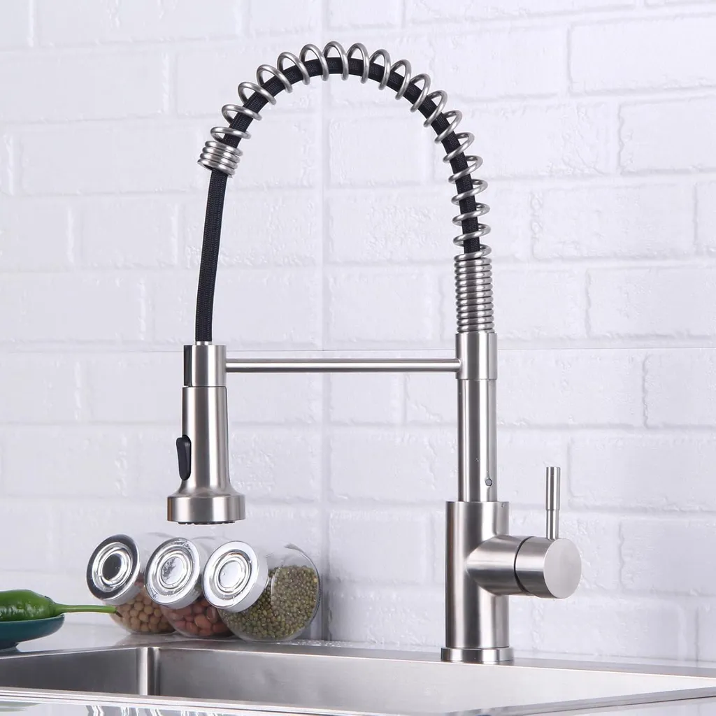 Rubinetto Cucina Acciaio Inox 304 Spazzolato Doccetta Professionale - 2