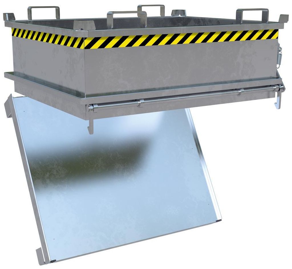Mini-Klappbodenbehälter, gerade, LxBxH 1000x1200x625 mm, Vol. 0,37 cbm, feuerverzinkt