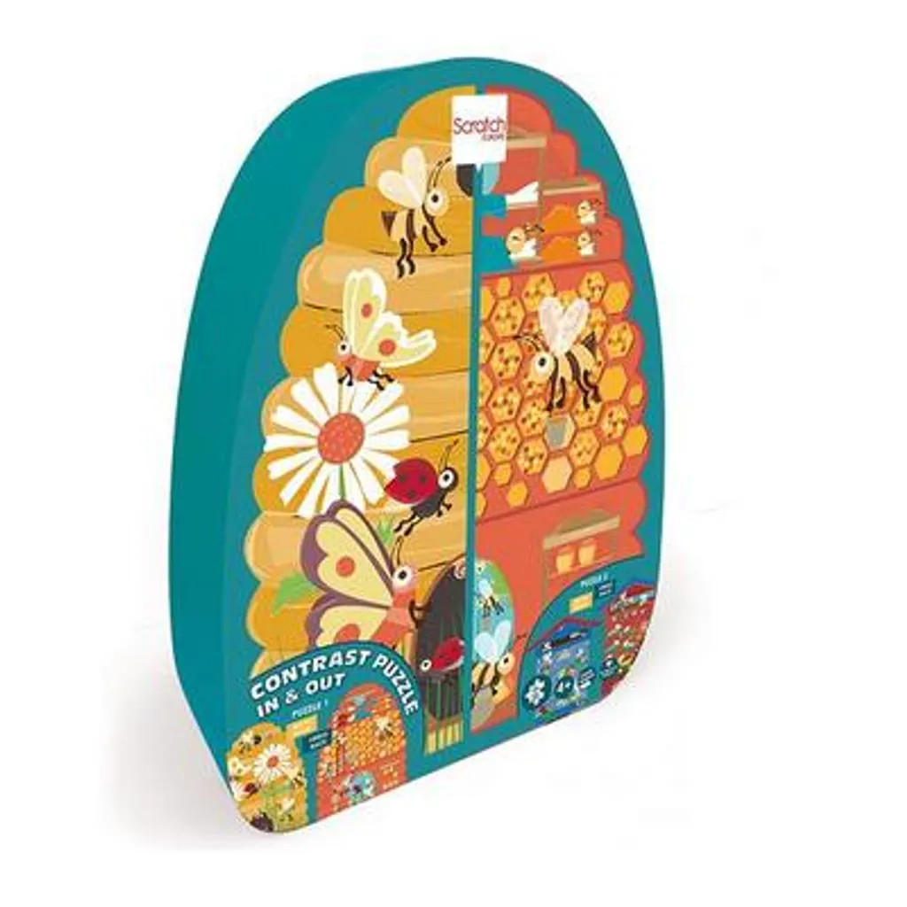 Puzzle double face 40 pièces XL Abeilles et ruche pour enfant curieux