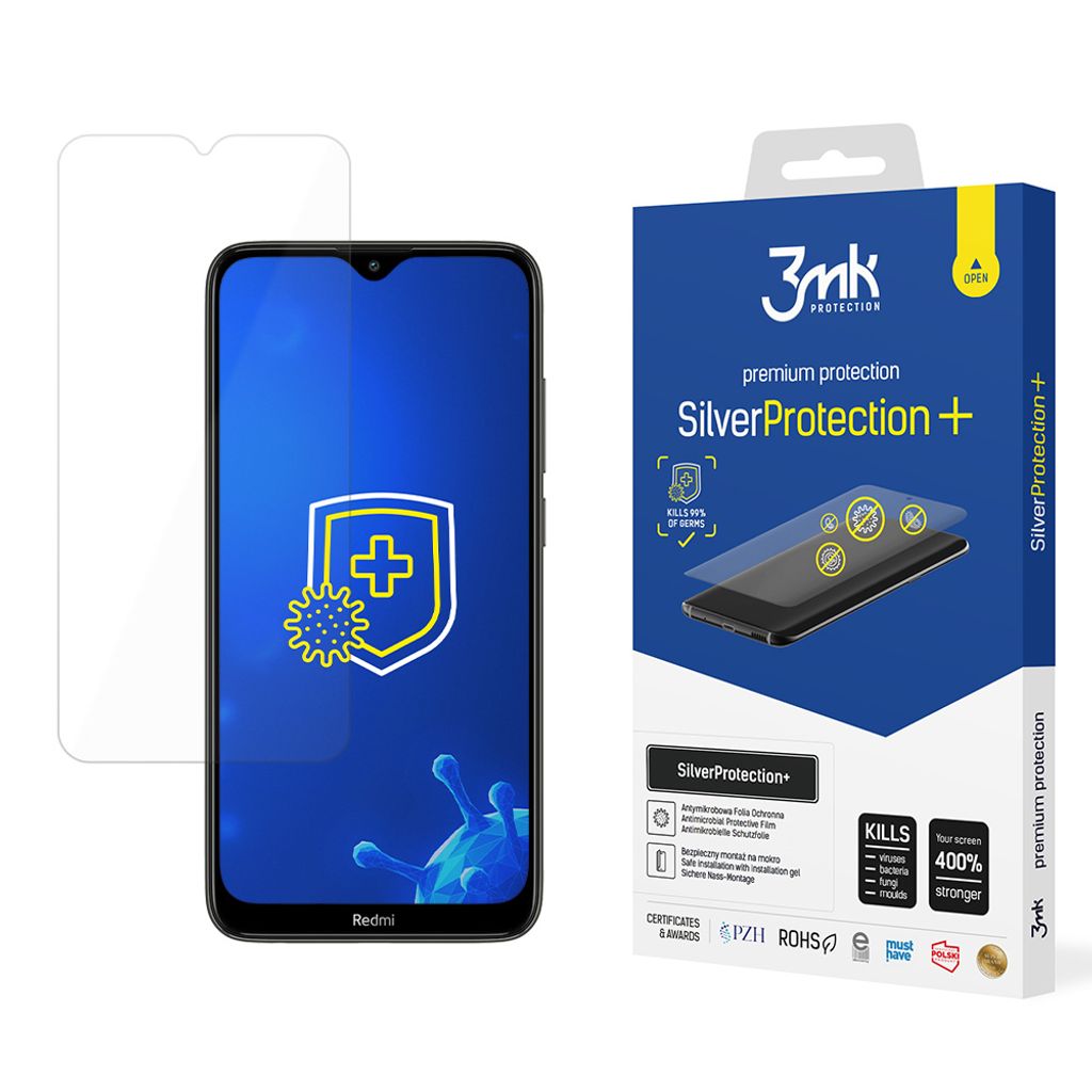 3mk Display Antimikrobielle Schutzfolie SilverProtection+ für Xiaomi Redmi 8/8A 0,21mm Self-Heal