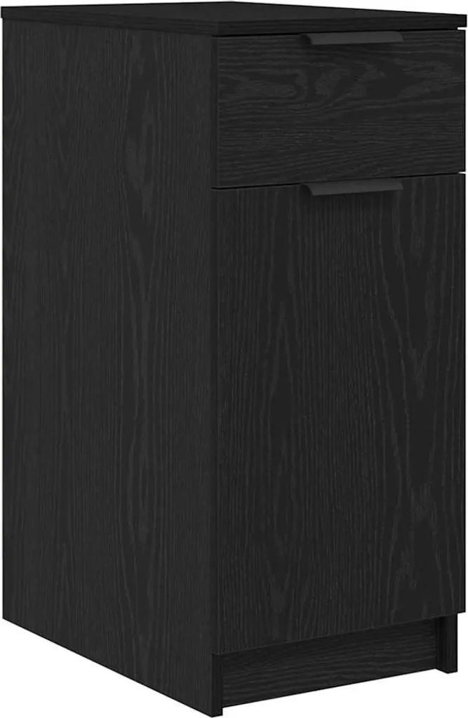Armadio da Ufficio Rovere Nero 33x50x75 cm | Mobiletto Salvaspazio