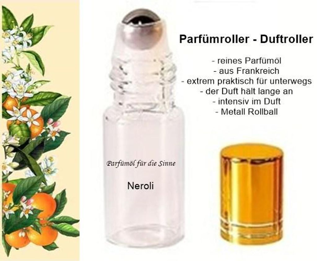 GKA Parfüm Duftroller Parfümroller Neroli Roll-On für unterwegs Parfümöl aus Frankreich sehr intensiv