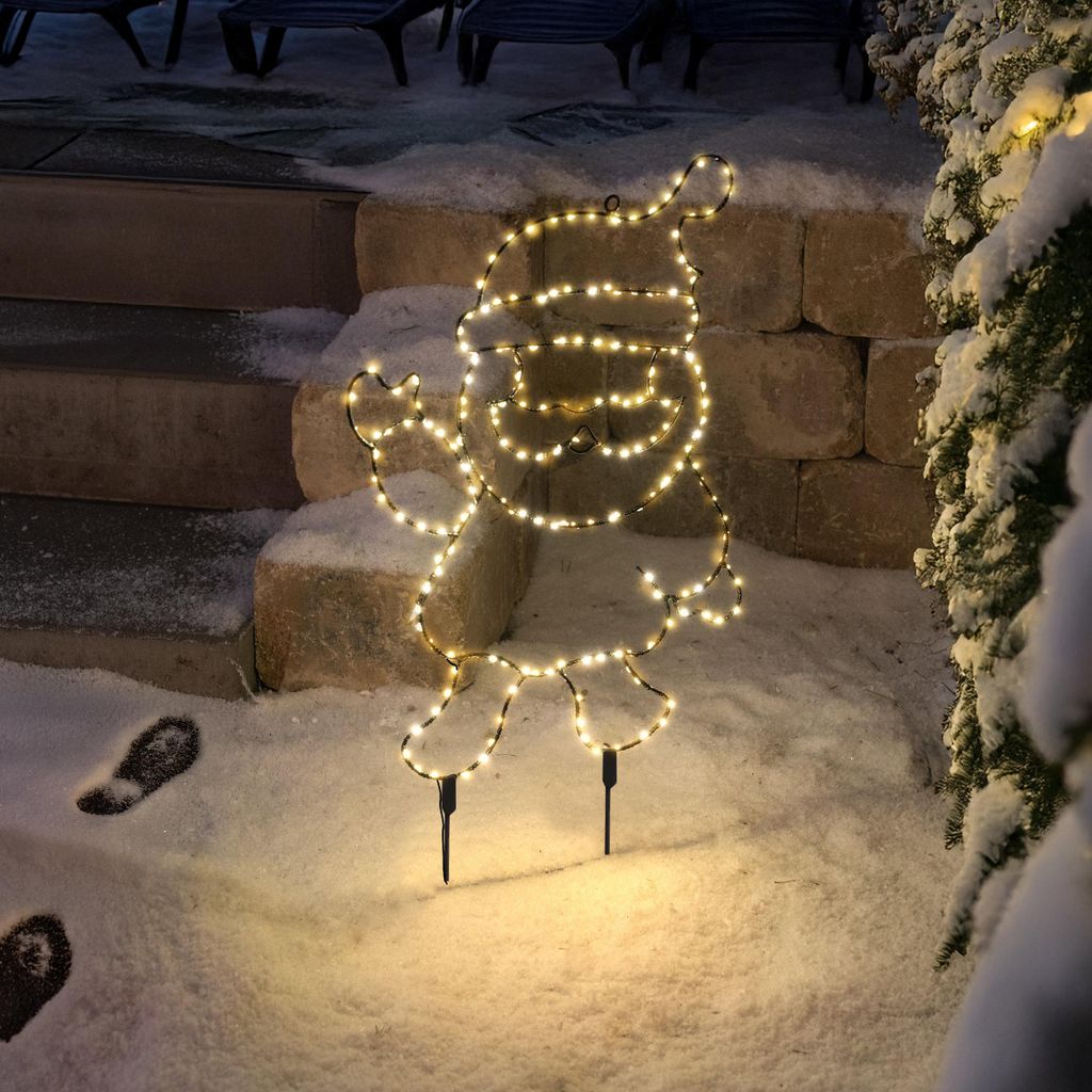 esotec Solar Steckleuchte Weihnachtsmann, 200 LEDs 2800K Weihnachtsdeko 103408