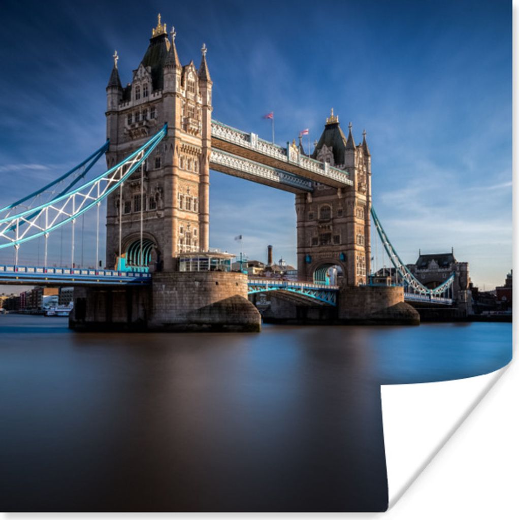 MuchoWow Poster Tower Bridge - Themse - London 75x75 cm - Wand Dekoration