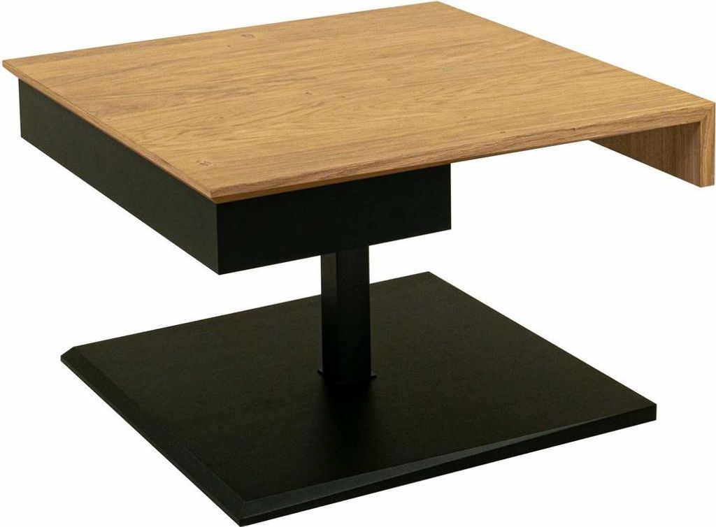 Couchtisch höhenverstellbar Codi 70x47x70 Furnier Schwarz/Wildeiche