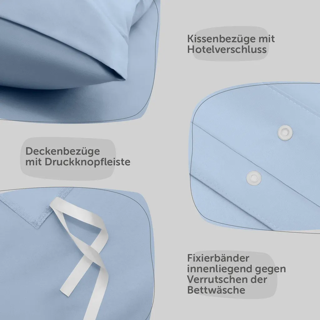 Blumtal Biancheria da Letto Blu Chiaro: Morbida Microfibra 240x220cm - 4