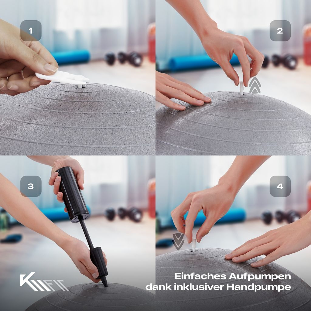 KM-Fit gymnastický míč 55 cm, tréninkový míč se vzduchovou Obrázek produktu 6