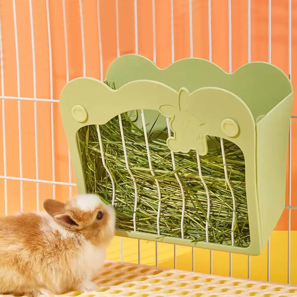 Râtelier à foin pour lapin avec système de fixation anti-gaspillage - 3