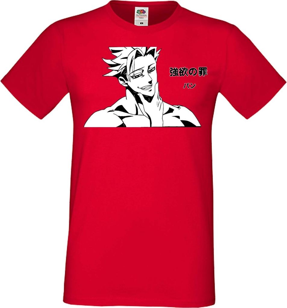 Herren T-Shirt Manga Anime The Seven Anime Deadly Manga Sins Meliodas 03 Seven Deadly Sins, Man 3XL / Rot