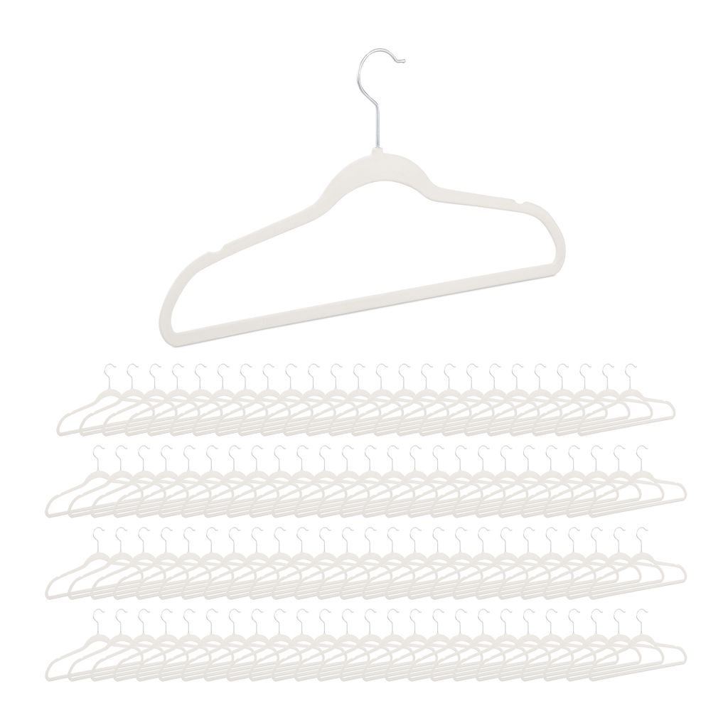 für Jacken Hosen Hemden anti-Rutsch Design Holz Kleiderbügel in Weiß 100 Stück 
