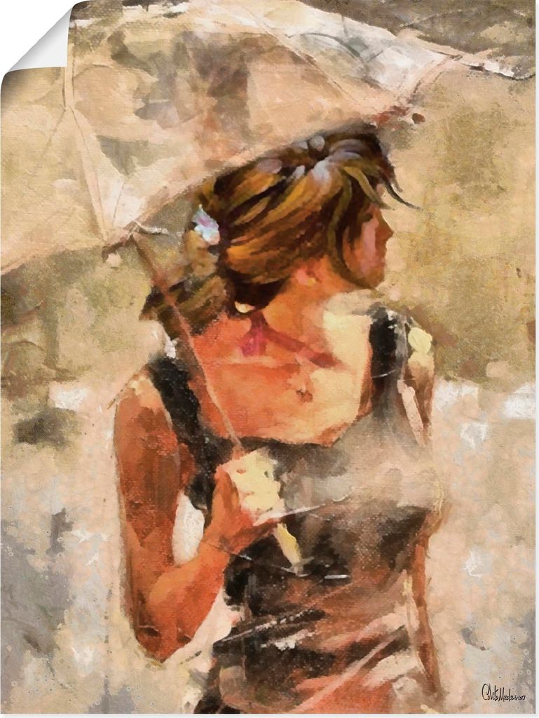 ARTland Poster Lady mit Regenschirm Größe: 60x80 cm