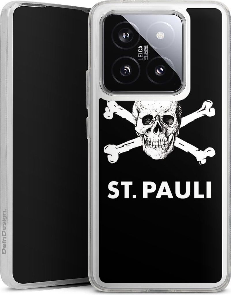 DeinDesign Handyhülle für Xiaomi 14T Silikon Hülle Case Smartphone Schutzhülle FC St. Pauli Offizielles Lizenzprodukt Totenkopf
