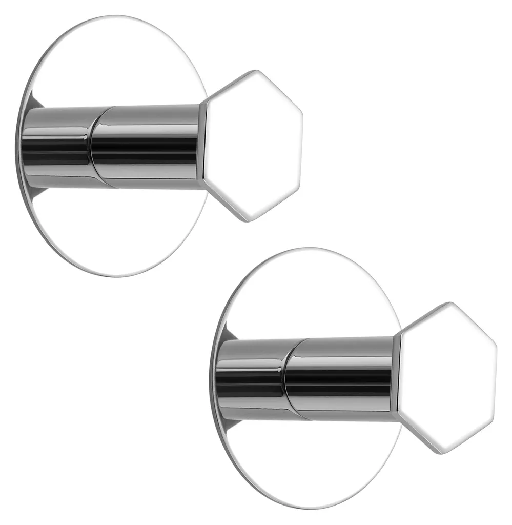 Porte-serviettes mural adhésif en inox brillant pour salle de bain duo