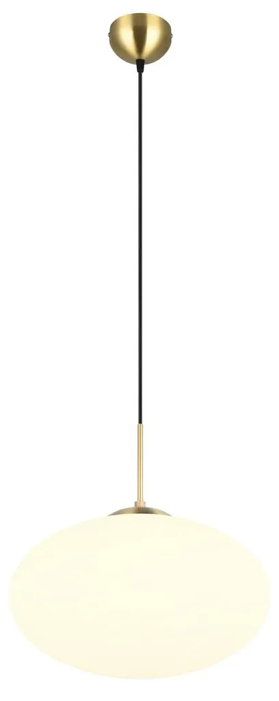 Lustre Suspension Design en Verre Doré et Blanc FOMENTO Trio 40x40 cm