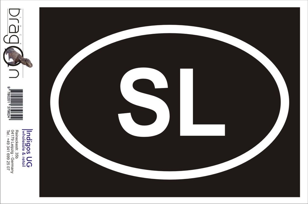 Aufkleber / Autoaufkleber - JDM / Die cut / Auto / OEM - Sierra Leone SL - 110x70 mm gelb - Heckscheibe / Heckscheibenaufkleber